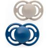 MAM Perfect Soothers | 18-36 Months | Pack of 2 | Comes in Dummy Steriliser Box | Sustainable Materials | Baby Accessories | Blue (Various Designs)