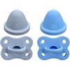 BABY J ART Ciuccio Neonato Personalizzato con Nome BABYJART Lovely | Tettarella Anatomica in Silicone BPA Free | 0-6/6-18 Mesi (Ghiaccio-Azzurro Pastello)