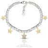 SAGA GIOIELLI® Bracciale Donna Granelli Pepite Martellate Acciaio Vari Pendenti