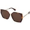 Max Mara Miller-5 MM0136 52E | Occhiali da Sole Graduati o Non Graduati | Prova Online | Metallo | Oversize | Marrone, Oro, Havana | Adrialenti