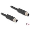 Delock - Cavo sensore - da M12 (4 pin) (M) a M12 (4 pin) (M) 12 A - 2,0 m - senza silicone, codice L - nero (80515)