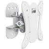 Puremounts Supporto VESA 100x100 - Distanza dalla parete: 7-5 cm - Capacità di carico: 25 kg - Inclinabile di 3° - 12° - Rotazione di 25° - 25° - Bianco