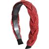 JEBELE Fascia intrecciata per capelli da donna - Fascia alta vintage in tessuto con denti antiscivolo, carina fascia per capelli annodata in stile boho per donne e adolescenti (31-Rosso, Taglia unica)
