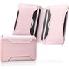 VULKIT Portafoglio Uomo Slim RFID Schermato Porta Carte di Credito Uomo o Donna Piccolo Porta Tessere Uomo Pelle, Rosa