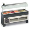 Tecfrigo Bancone Buffet ad Isola Refrigerato PROXIMA6M - Temp +4° +10°C - Capacità N° 6 Bacinelle GN1/1
