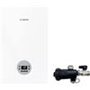 Bosch Junkers Bosch Caldaia a Condensazione Condens 1200 GC1200W 24/30 C23 Bianca 24 Kw Metano Con Kit Scarico Fumi e Defangatore ADATTATORE SDOPPIATO,