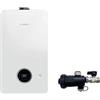 Bosch Junkers Bosch Caldaia a Condensazione Condens 2300 W GC2300W 24/30 C 23 30 kW Bianca METANO Con Kit Scarico Fumi e Defangatore ADATTATORE SDOPPIATO,