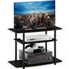 Furinno Supporti TV Senza Attrezzi, Espresso/Black, 3-Tier