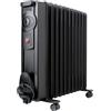 BLACK+DECKER BXRA2300E - Radiatore ad Olio 2300W | 11 Elementi da 140 mm | Termostato Regolabile | 2 Livelli di Potenza | Sistema di Sicurezza con Spegnimento Automatico | Nero