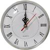 HEIBTENY Orologio al quarzo da 130 mm, movimento per orologio da parete, quadrante campana accessori per orologio al quarzo, numeri romani, inserto per orologio fai da te, silenzioso (argento)