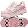 Surwin Scarpe con Rotelle Bambino, Stile Cuore d'Amore Scarpe con Ruote 2 in 1 Sneaker con Rotelle Bambini Ragazzo Ragazza Unisex Design Lacci Sneaker Skateboard Traspirante