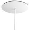 creative cables Rosone a soffitto rotondo bianco linea Rose-One (serracavo conico, dibond bianco opaco, 1 foro e 4 fori laterali) - Per lampadari e sospensioni multiple