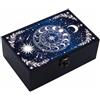 CREATCABIN Scatole Porta-Tarocchi Legno Scatola Strega Scatola per Tarocchi Legno Nero per Carte Porta Cristalli Scatola Rettangolare per Gingilli Contenitore Decorativo per Gioielli 11x16.5x5.8cm