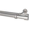 Sento Ø 25/19 mm Bastone per Tende Montaggio a Muro Effetto Acciaio Inox 180 cm Albana