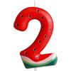 Cxryrzhe Candele per 2° compleanno numero 2 anguria rossa festa di compleanno a tema anguria per neonate e ragazzi topper per torta di compleanno laurea celebrazione anniversario matrimonio dessert