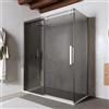 MarinelliGroup Box doccia cabina lusso angolare 70 80 90 100 110 120 140 160 170 cm scorrevole vetro FUME' anticalcare 8mm MIMOSA (70 X 100 cm)