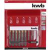 kwb set di 10 lame per seghetto alternativo per legno e metallo | Tagli grossi, medi, fini e curvi | lame per metallo per lamiere sottili | per attacco a U / universale