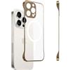 Omio Custodia magnetica sottile per iPhone 16 Pro Max, compatibile con MagSafe, trasparente opaca ultra sottile, design senza bordi senza bordi con passante per le dita, protezione completa per