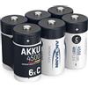 ANSMANN 4x Batterie ricaricabili stilo Baby C - 4500 mAh 1,2 V NiMH - Pila a ricarica veloce - fino a 1000 cicli di ricarica eco-friendly