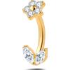 NovaNavel Piercing ombelico fiore prezioso bianco in oro