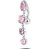 NovaNavel Piercing ombelico goccia di luce rosa in argento