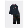 Intimissimi Pigiama Lungo Bambino In 100% Cotone Con Ricamo Bassotto Blu