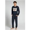 Intimissimi Pigiama Lungo Uomo In 100% Cotone Con Stampa The Beagles Blu