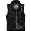 Generic Gilet in denim da uomo, gilet casual da uomo, gilet da cowboy strappato con bottoni in metallo, senza maniche, giacca vintage da motociclista, da cowboy, jeans, gilet, tasche, taglia XXXXL
