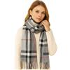 KARMA.DIEM Sciarpa Premium Cashmere Merino Touch - Lussuosamente morbida e calda - Quadretti marroni - Stola Pashmina unisex 180x65 cm per donna e uomo