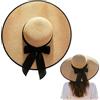 ericotry Cappello estivo da donna a tesa larga a tesa larga, cappello estivo da giardino, spiaggia, cappello da sole grande cappello estivo in paglia per feste, giardino, viaggi (cachi)