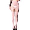 Maeau Collant lucidi da donna con mini gonna in pizzo e calze, set lingerie trasparente