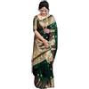 KULIA® Banarasi Sari con camicetta scucita Fuoco etnico Tessitura Bollywood Jacquard Verde Kanjivaram Saree Regali indiani