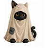 Figurina di Gatto in Costume da Fantasma Artigianale per Casa, Caminetto