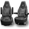 LUCARO Coprisedile Auto per FIAT Ducato, Peugeot Boxer 2 pezzi | Accessorio per camper, velluto e similpelle, materiali certificati