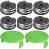Eyoloty Bobina di filo da 8,3 m e 1,65 mm, compatibile con decespugliatore cordless Greenworks 40V G40LT/ G40LTK2/ G40LTK2x / 2101507/2101507UA/2101507UC (6 bobine + 2 coperture bobina)