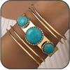 YANCHUN Bracciali Western Cuff per le Donne Oro Gioielli Occidentali Turchese Bracciali Polsino per le Donne Abiti Boho Alla Moda 2025