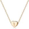 Jenosy Collana Donna Cuore Lettere Delicata Placcata Oro 18k Collana Pendente Moda Gioielli Lettere Iniziale A-Z Regalo per Donne Ragazze