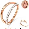 BodyBonita Triplo/Doppio Piercing Naso Anello - 316L Acciaio Chirurgico Septum Piercing Clicker 16G/18G/20G Cz Conch Jewellery Cartilagine Nostril Orecchino Helix Rook Trago Oro/Nero/Argento/Oro Rosa