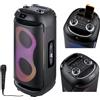 Selius Altoparlante portatile per feste con microfono - Altoparlante Bluetooth - Altoparlante per karaoke - Altoparlante per DJ - Sistema audio portatile - 500 W