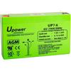 Master U-Power U-Power - Batteria al piombo ricaricabile AGM sigillata 6 V 7 Ah - Uso generale come allarmi, UPS/UI, Sicurezza, Giocattoli, Ecc - Terminal Faston F1 4,8 mm