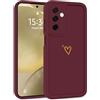 Choeeu ChoosEU Cuore Cover per Samsung Galaxy A56 5G, Vino Rosso | Custodia TPU Silicone Morbido, Disegni Elegante Colorate Love Heart Motivo, per Ragazza, Antiurto Protezione Case Copertura