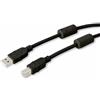 MANHATTAN ICOC U-AB-18-U2-FBK - Cavo USB 2.0 A M/B M 1.8m con Ferrite Doppia Schermatura Nero