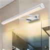 MantoLite LED Illuminazione Specchio da Bagno,12W 3000K Illuminazione Luce Dell'immagine per Interni con testa Girevole e Lunghezza Regolabile, 60CM IP44 Chrome Lampade Luci Lettura Applique