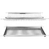 DACAN PROTECTION SCOLAPIATTI in acciaio inox 18/10 con vaschetta e portabicchieri 86 cm per pensile da 90 cm, griglia portapiatti, Elegante e Funzionale - Made in Italy