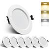 Großcat 6x Faretti LED da Incasso per Cartongesso 10W, 3000K, 4000K, 6000K, 230V | Luce calda, bianco neutro, bianco freddo con funzione di memoria, alluminio Lampada da Incasso per Bagno Cucina, Ø90-100mm