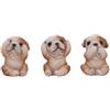 Nemesis Now Three Wise Bulldogs - Set di 3 statuine da 7,5 cm | Trio Bulldog dipinto a mano in See, Hear and Speak No Evil Poses