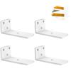 YFCVIP 4 Supporti per Scaffali, 12,7cm Staffe per Mensole Pesanti, Reggimensola Legno per Montaggio a Parete, Portata 70 Kg (Bianco) 5in