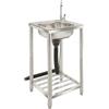 ZHDPYHDD Lavello da cucina autoportante in acciaio inox, 42 x 37 x 82 cm | Acciaio inox lucido, rubinetto a 360°, vasca profonda 17 cm, ripiano e piedini per cucina, giardino e gastronomia