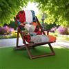 LIBEROSHOPPING Poltrona in legno pieghevole 3 posizioni - telaio noce cuscino Patchwork
