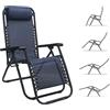 LIBEROSHOPPING Sdraio poltrona relax da esterno LOUIS reclinabile in tessuto textilene BLU
